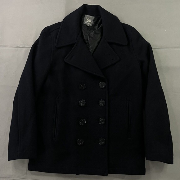 Spiewak Double Breast Gold Fleece US Navy Breasted Peacoat Coat Jacket-MED-G7-4 - Picture 1 of 16